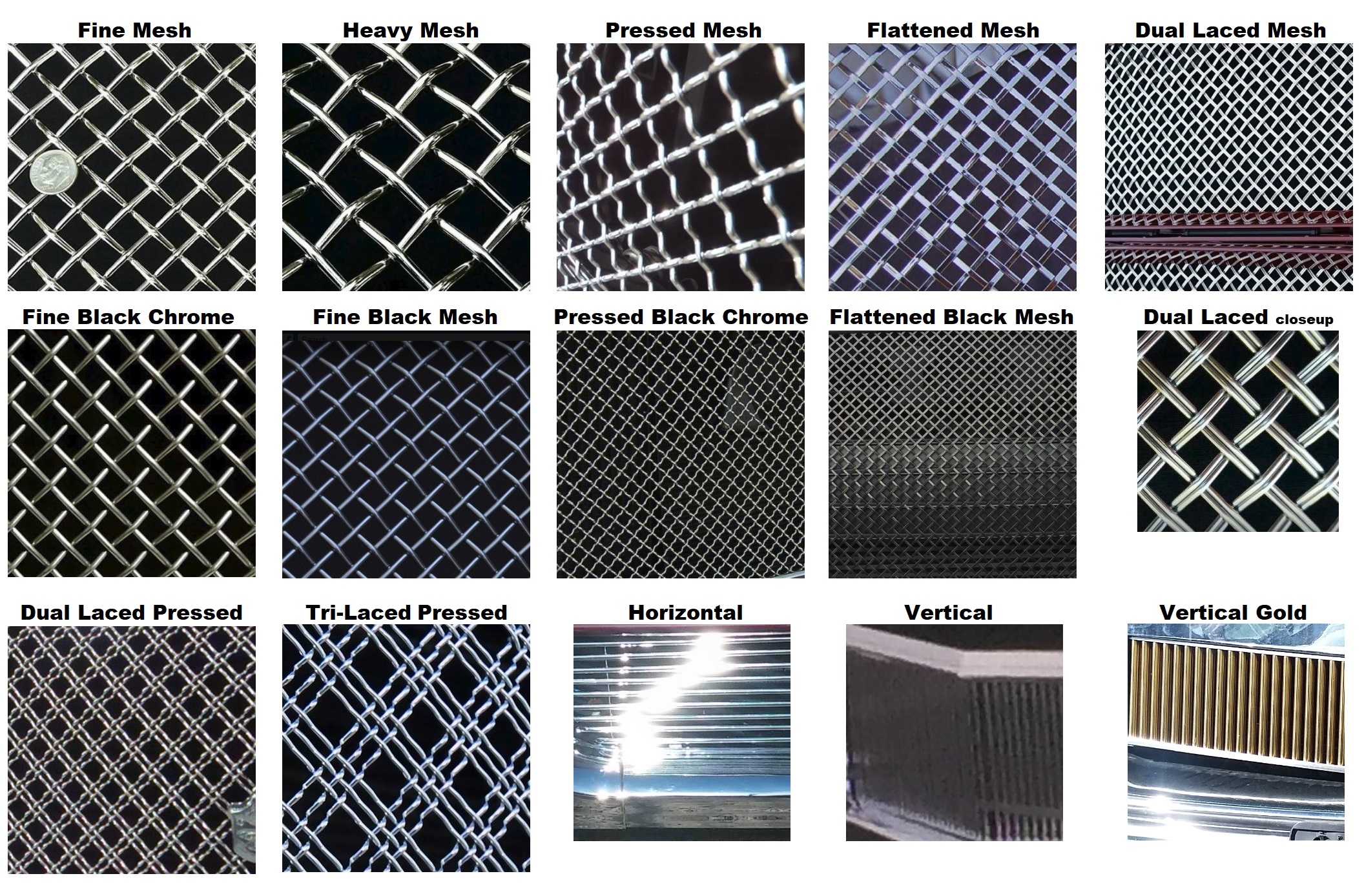Custom Grilles Made to order Mesh Horizontal and Vertical